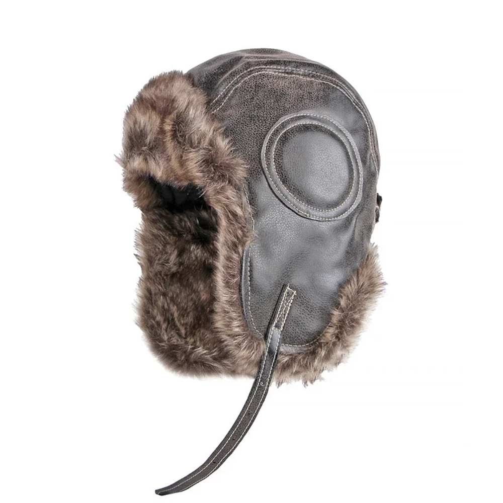 Frosthaven Winter Fur Leather Bomber Hat