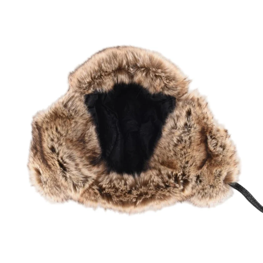 Frostpeak Windproof Leather Trapper Hat with Warm Fur Lining