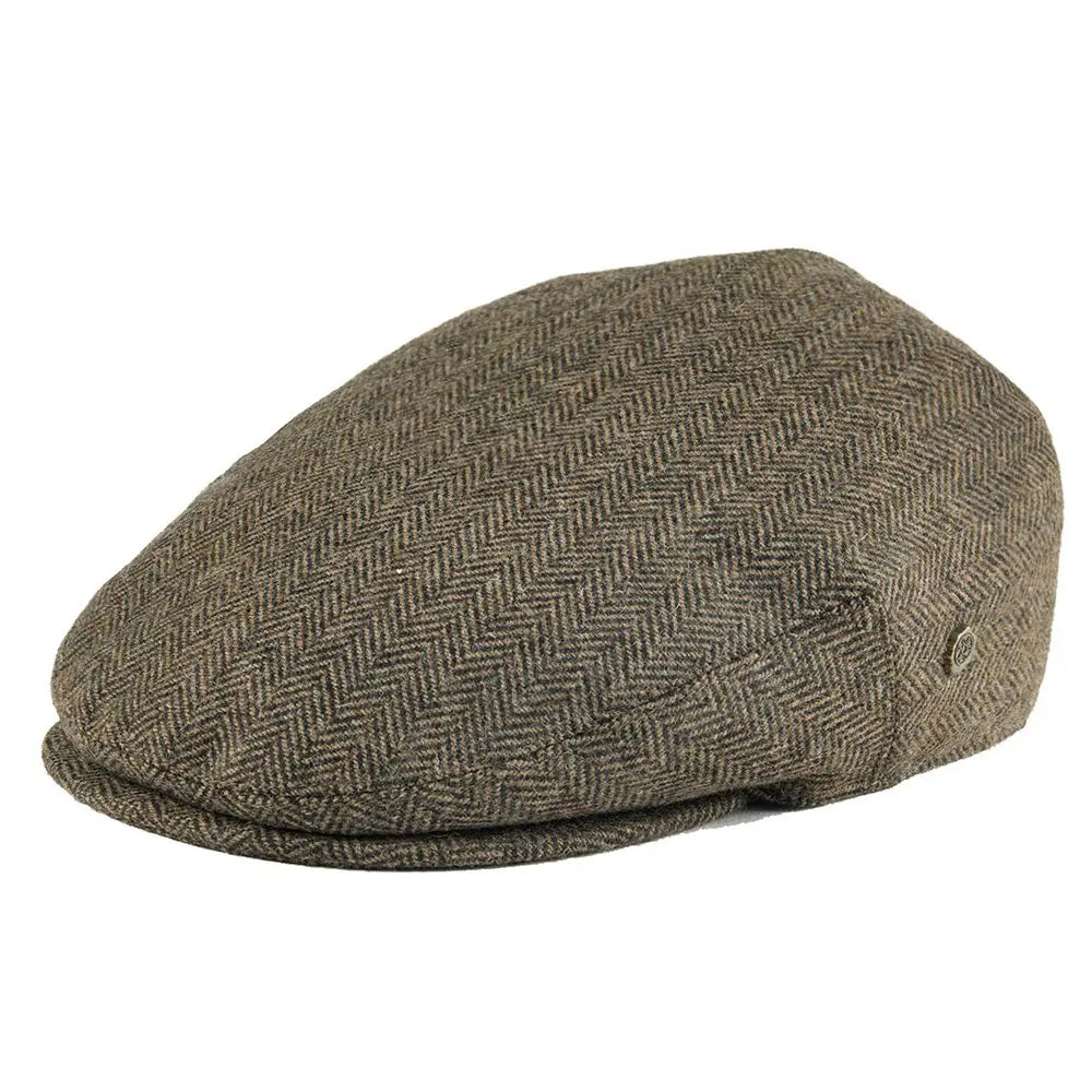 Barrow Herringbone Flat Cap Wool Blend