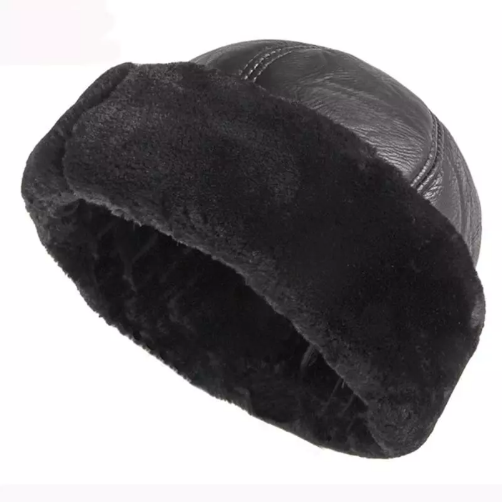 Hudson Winter Lined Leather Docker Cap