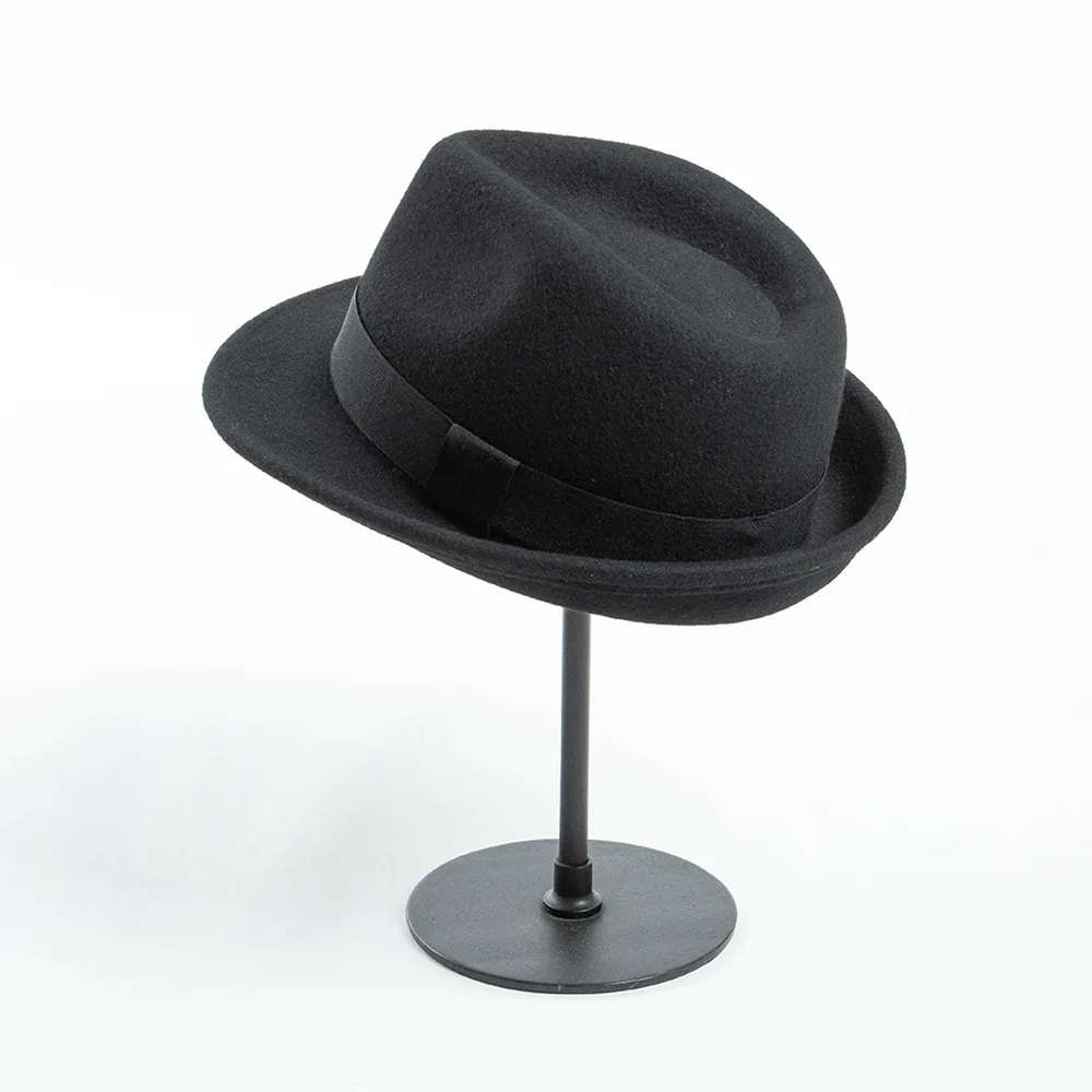 Huxley Small Brim Black Wool Trilby Hat