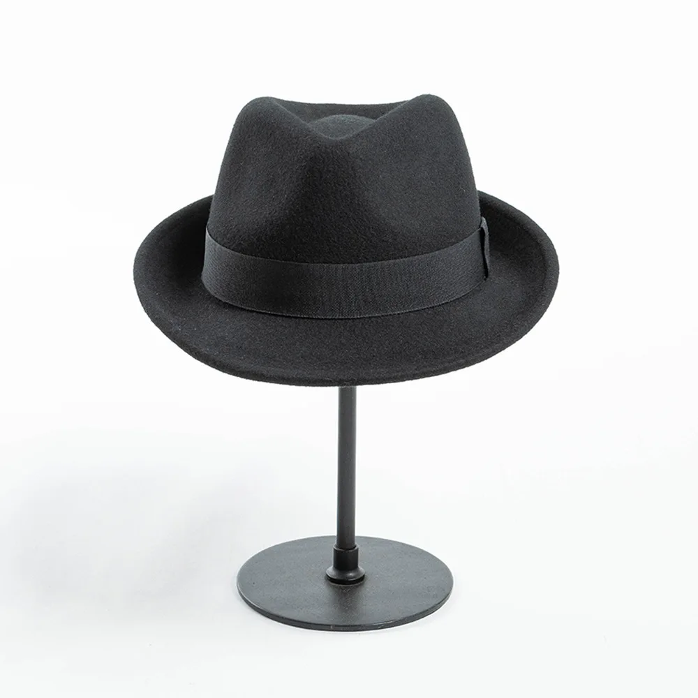 Huxley Small Brim Black Wool Trilby Hat