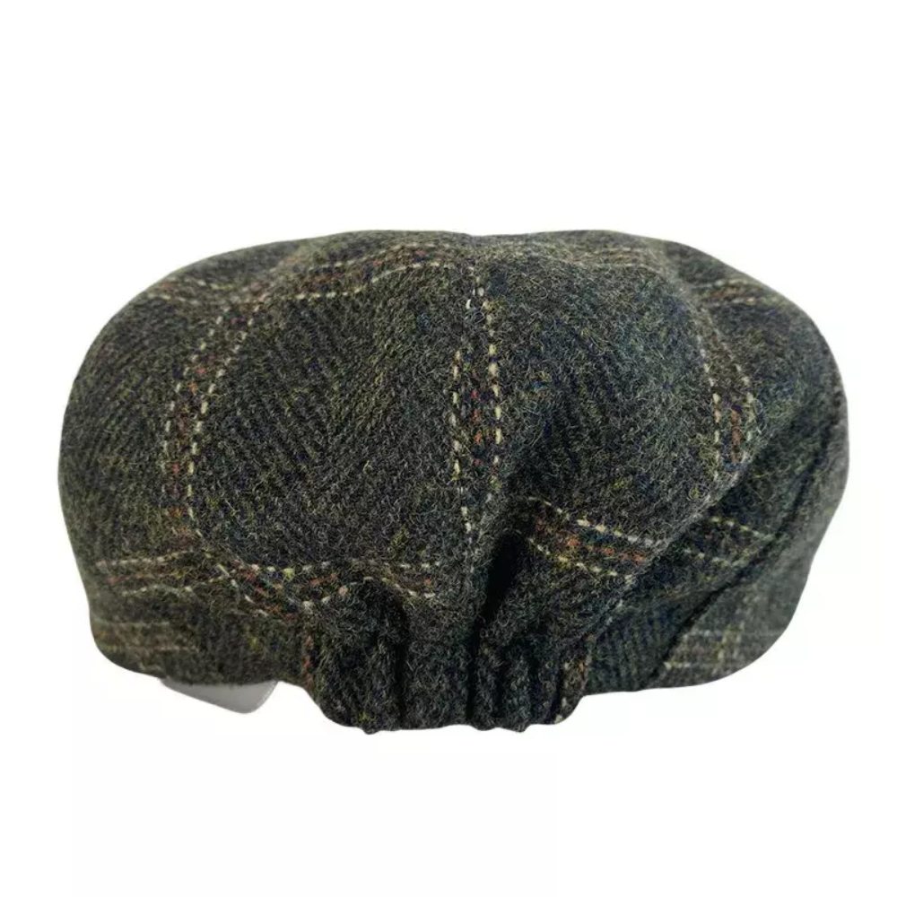 Marshall Green Plaid Wool Newsboy Cap