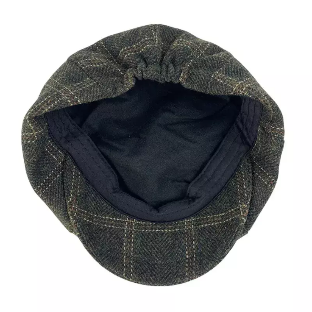 Marshall Green Plaid Wool Newsboy Cap