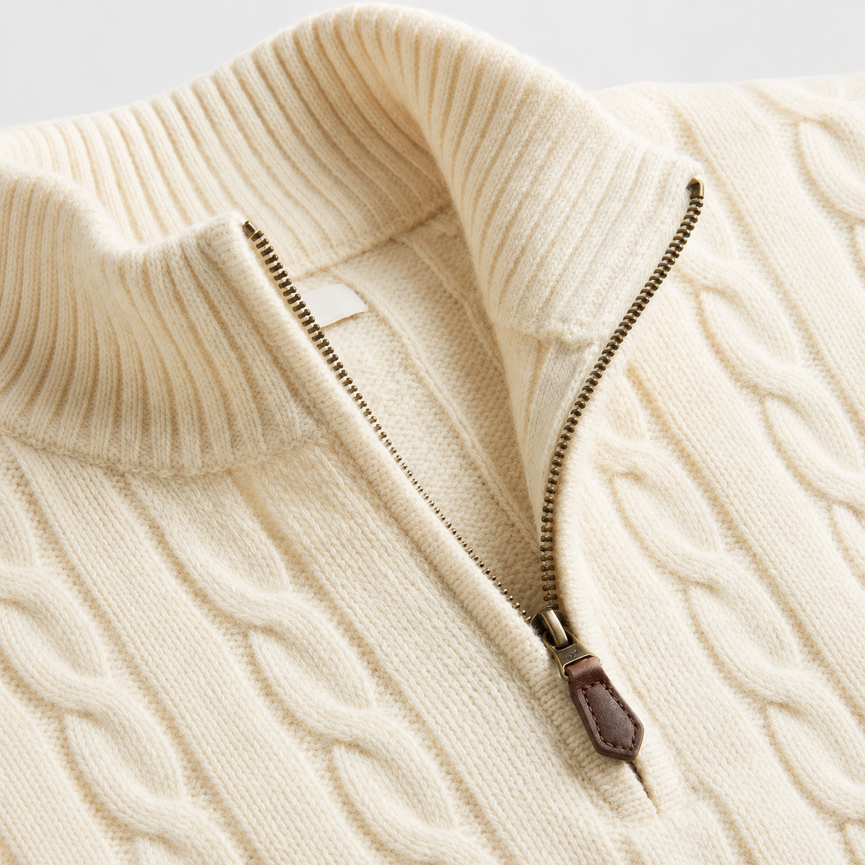 Men's Cable Knit Half Zip Sweater
