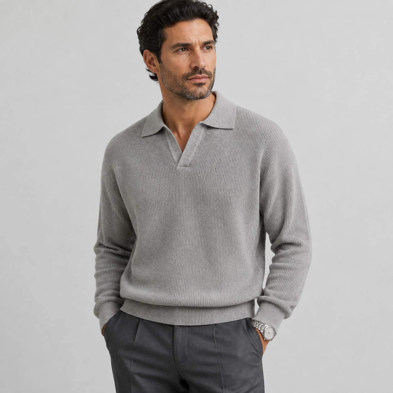 Men's Collared Knit Jumper