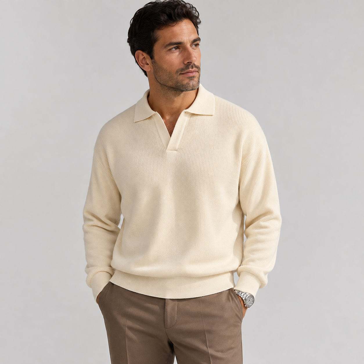 Men's Collared Knit Jumper