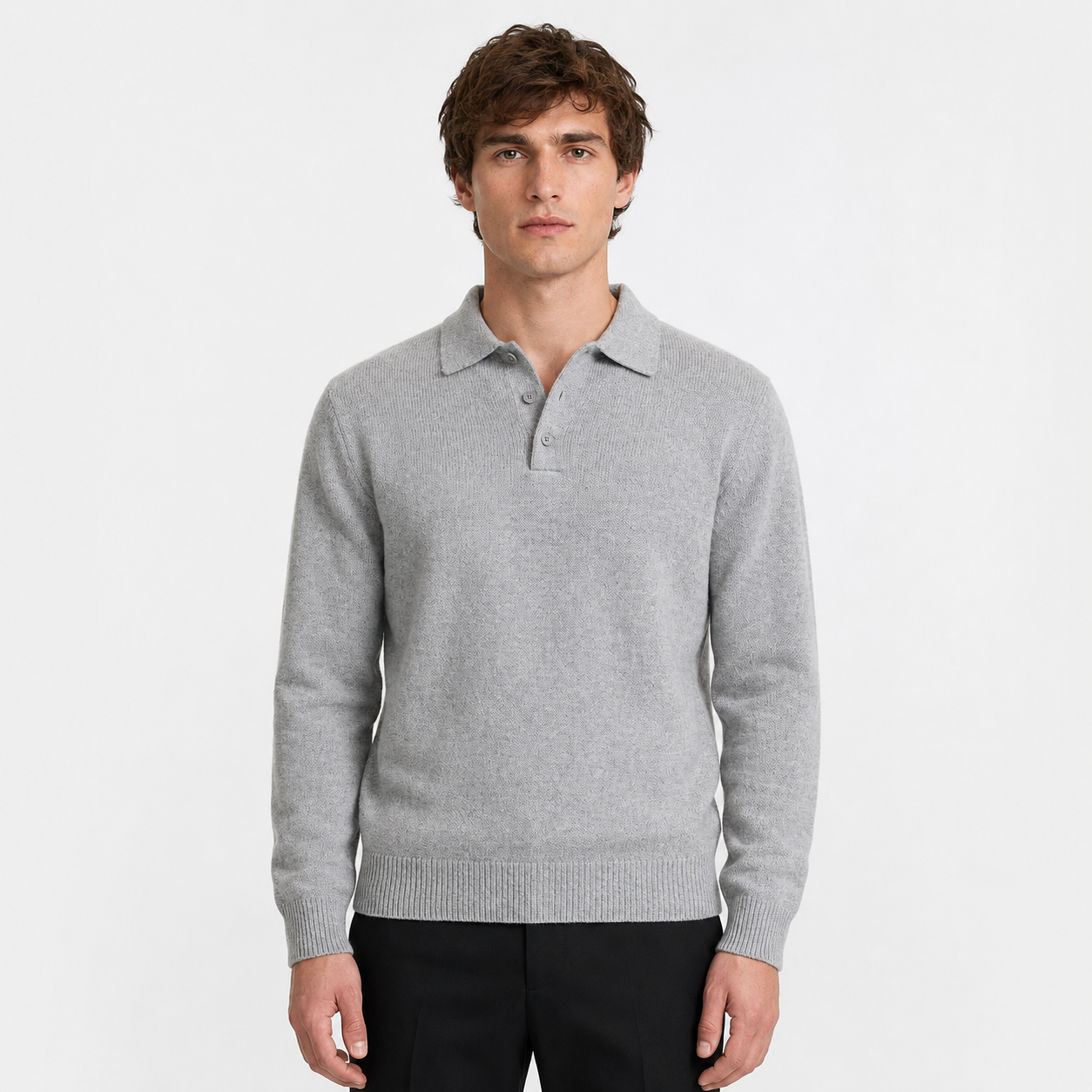 Men's Knitted Polo Jumper