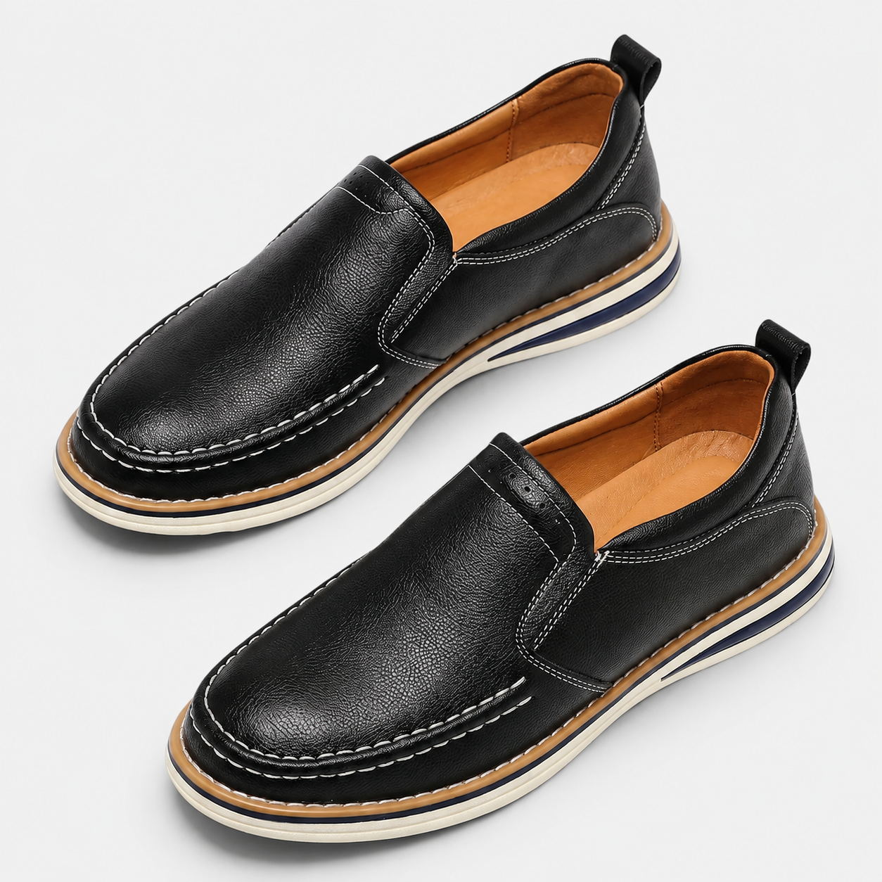 Men's Leather Cushioned Slip-On Loafers