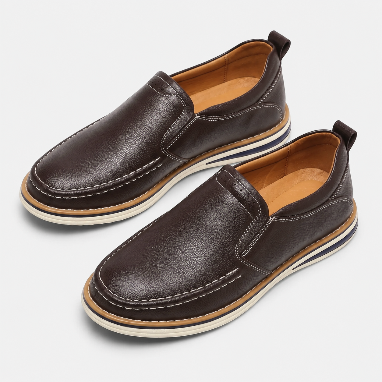 Men's Leather Cushioned Slip-On Loafers