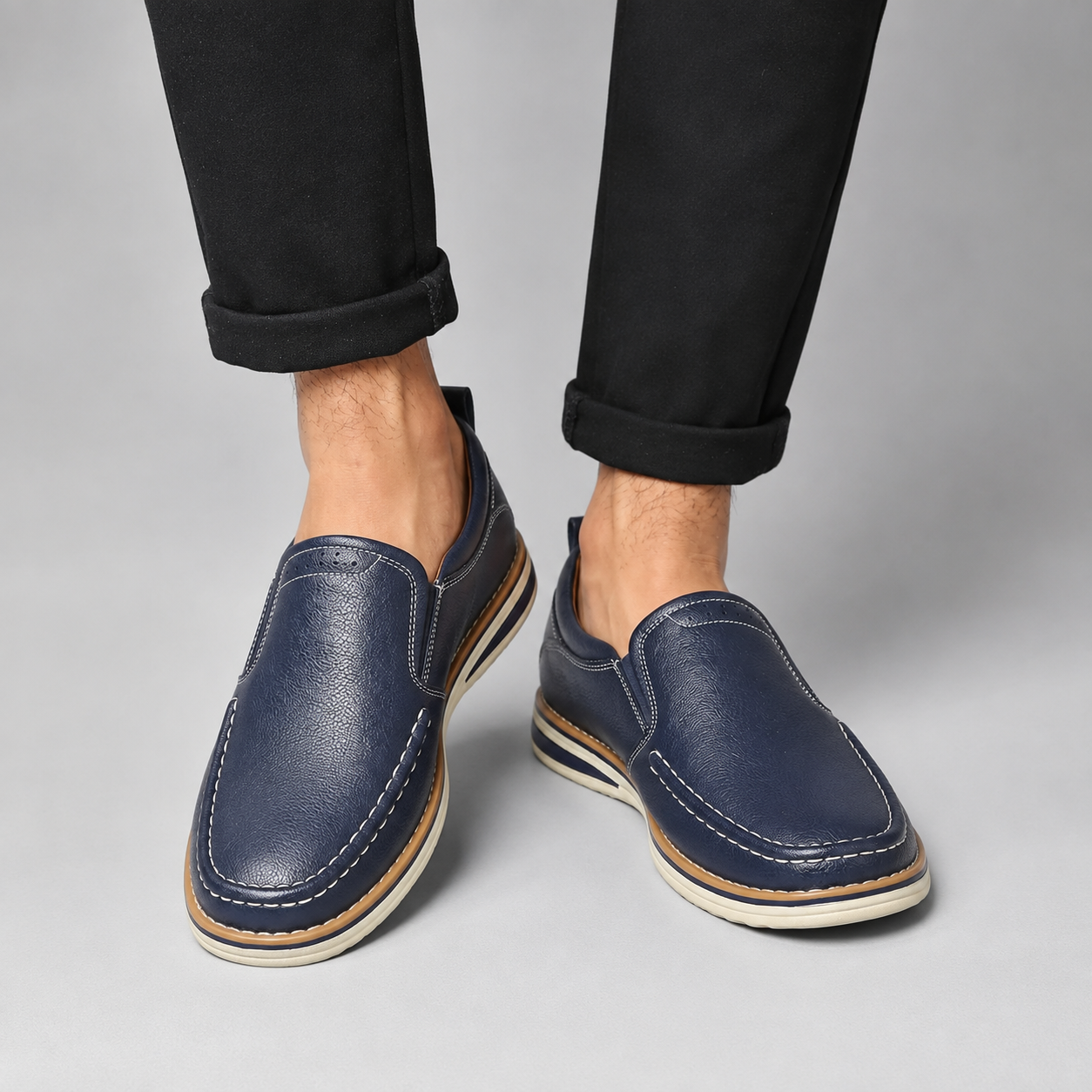 Men's Leather Cushioned Slip-On Loafers