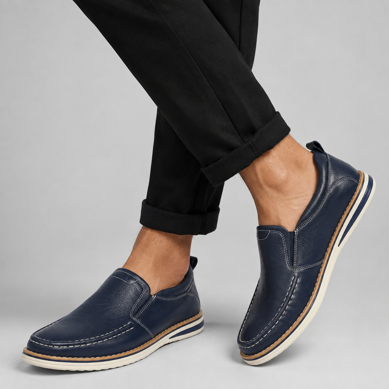 Men's Leather Cushioned Slip-On Loafers