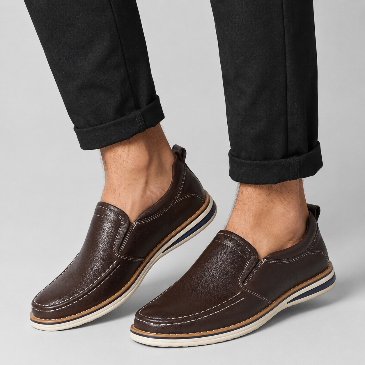 Men's Leather Cushioned Slip-On Loafers