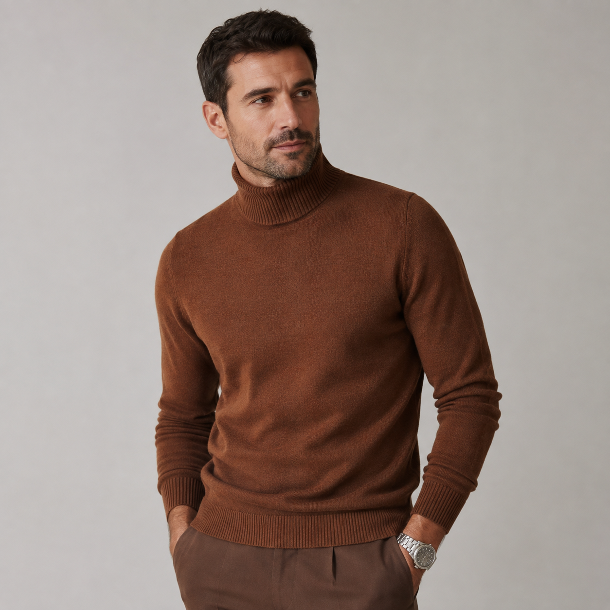 Men's Polo Neck Jumper