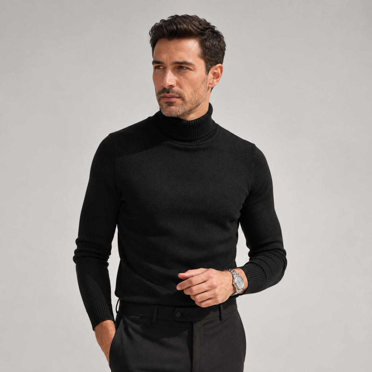 Men's Polo Neck Jumper