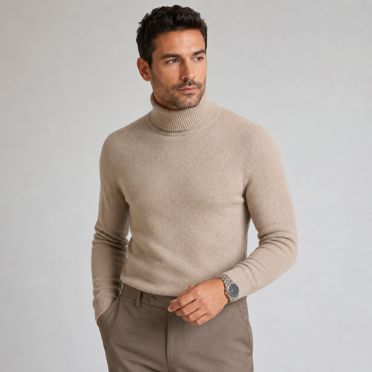 Men's Polo Neck Jumper