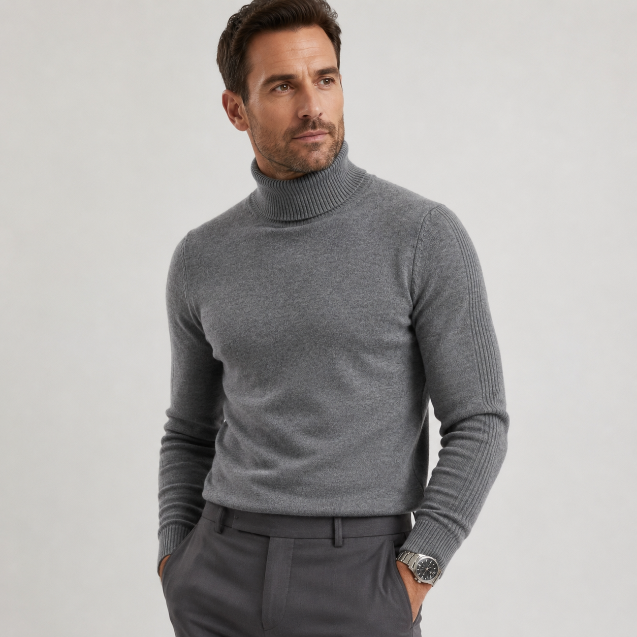 Men's Polo Neck Jumper