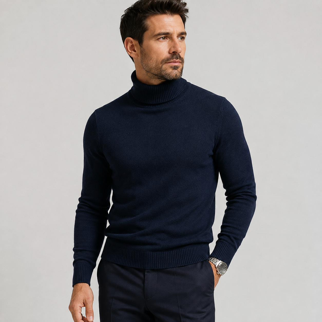 Men's Polo Neck Jumper
