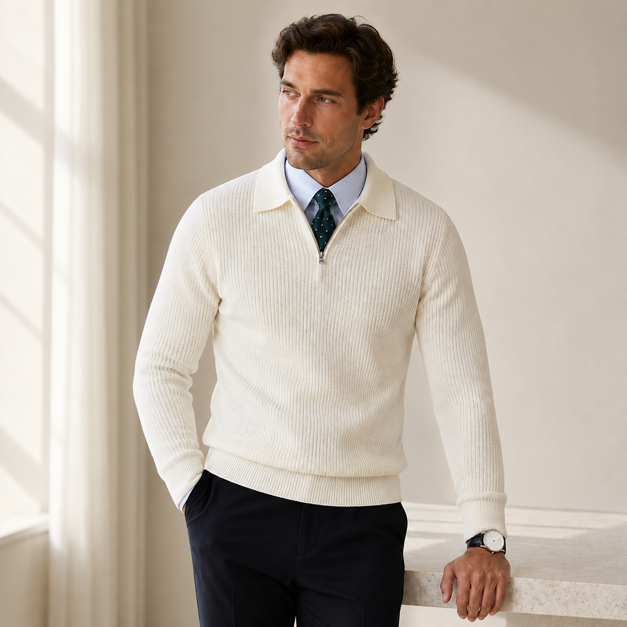 Men's Quarter Zip Sweater