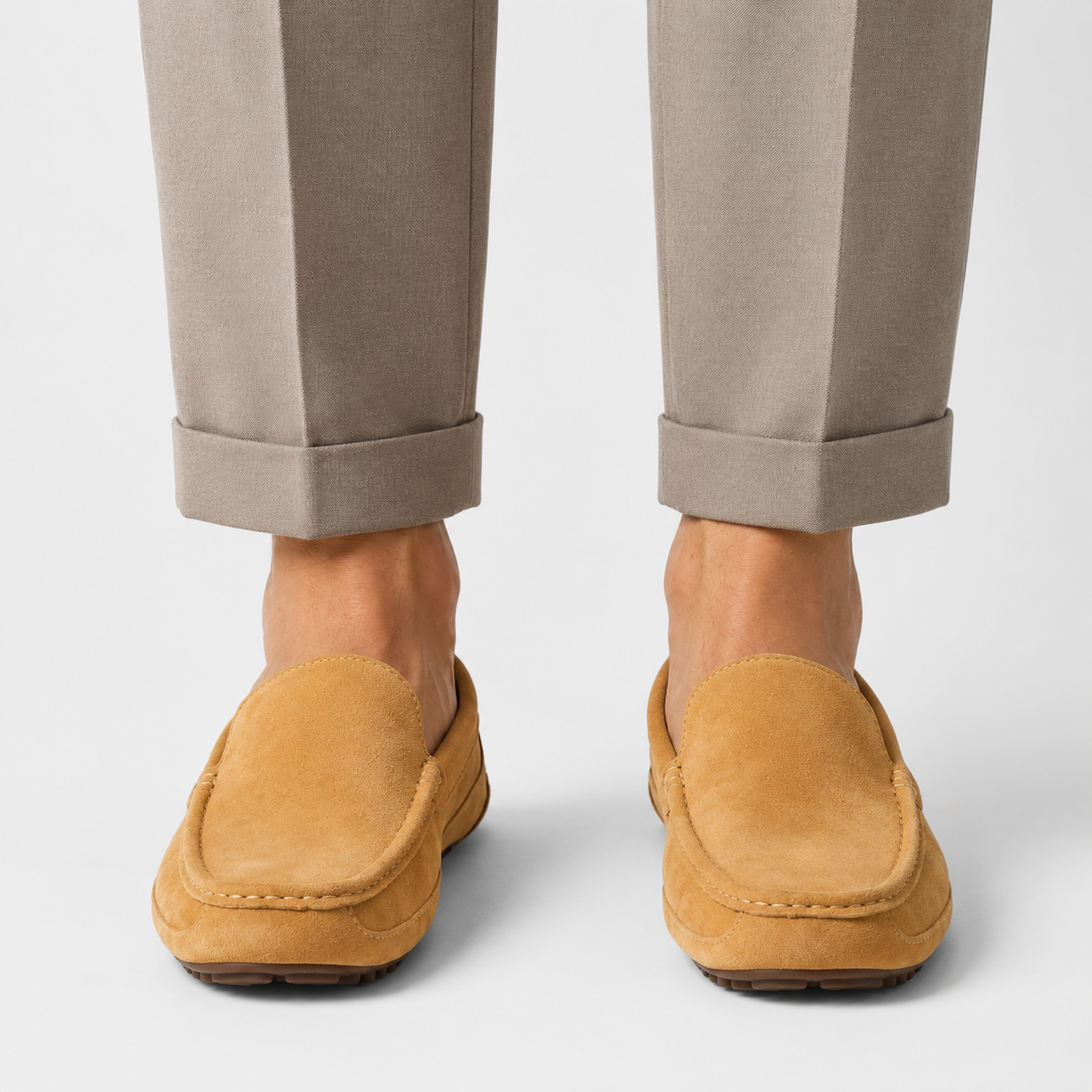 Men’s Suede Driving Loafers Slip-On Shoes