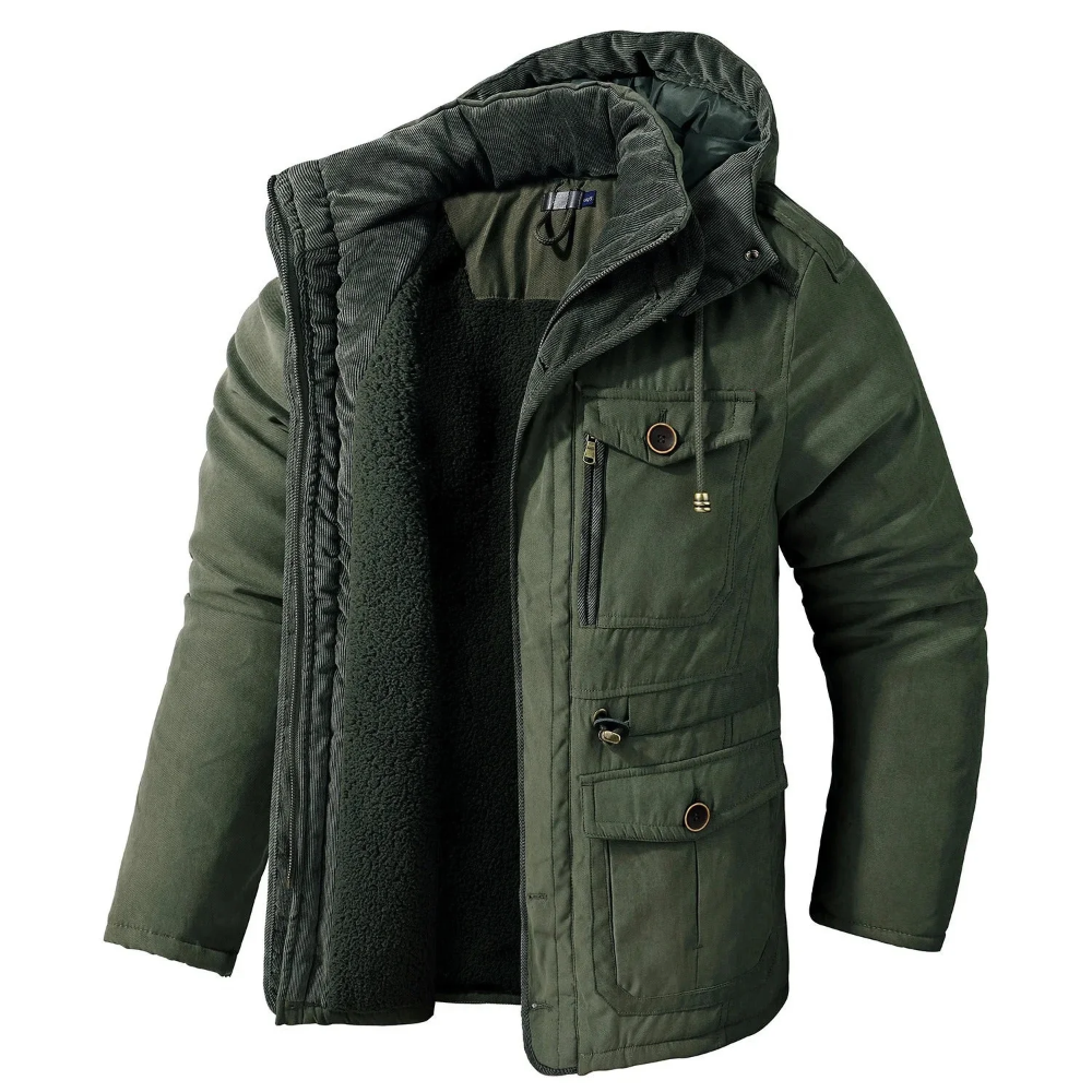 Men's Windproof Winter Jacket with Hood