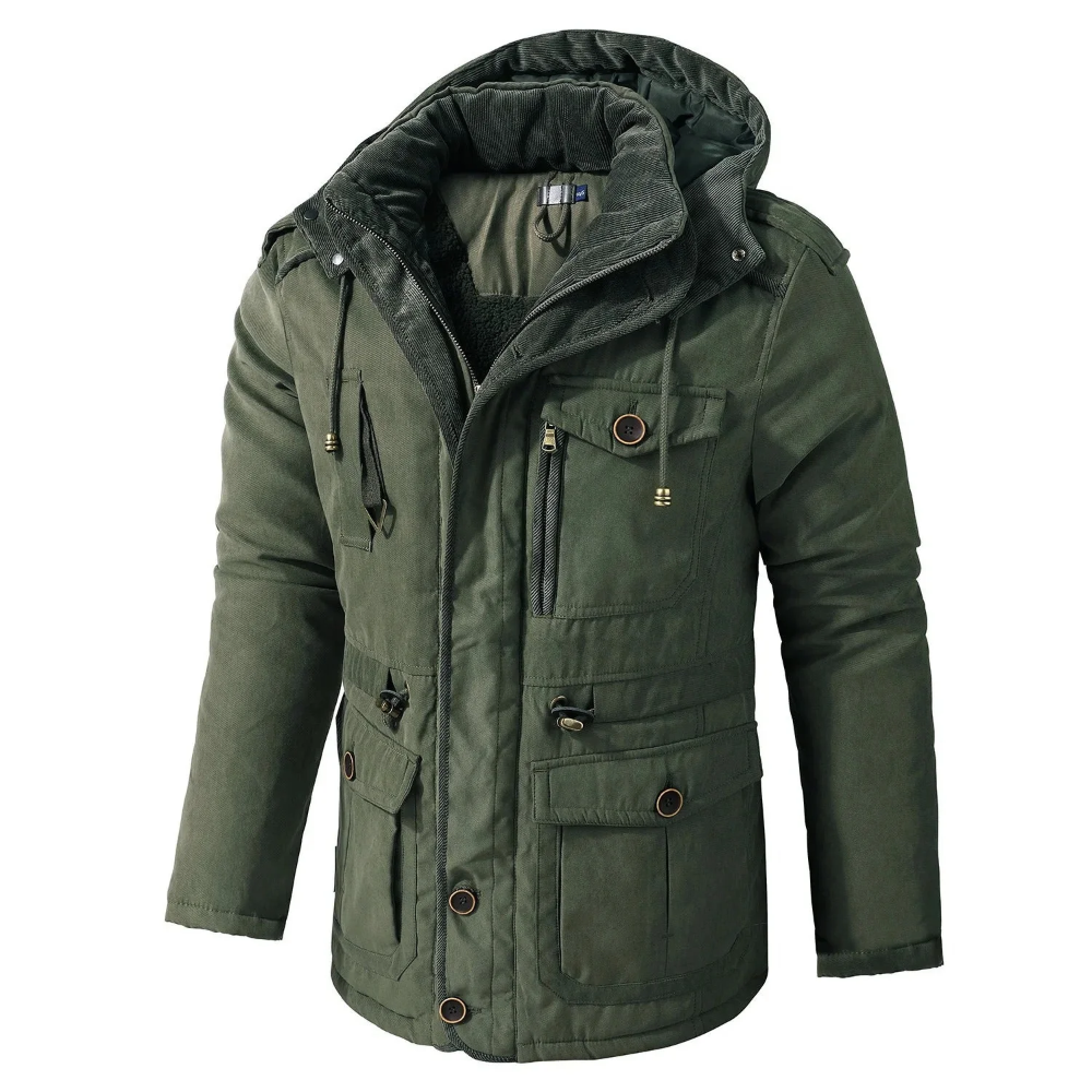 Men's Windproof Winter Jacket with Hood
