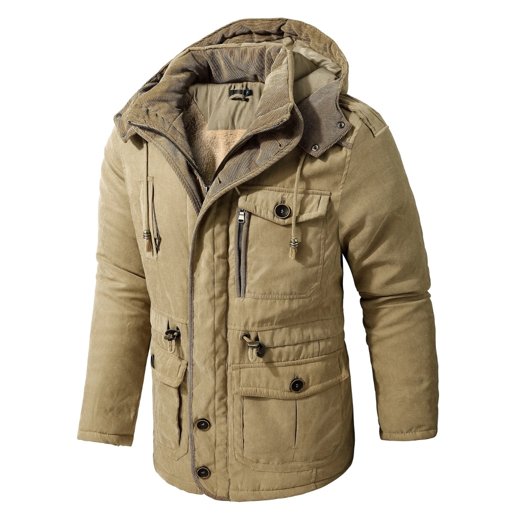 Men's Windproof Winter Jacket with Hood