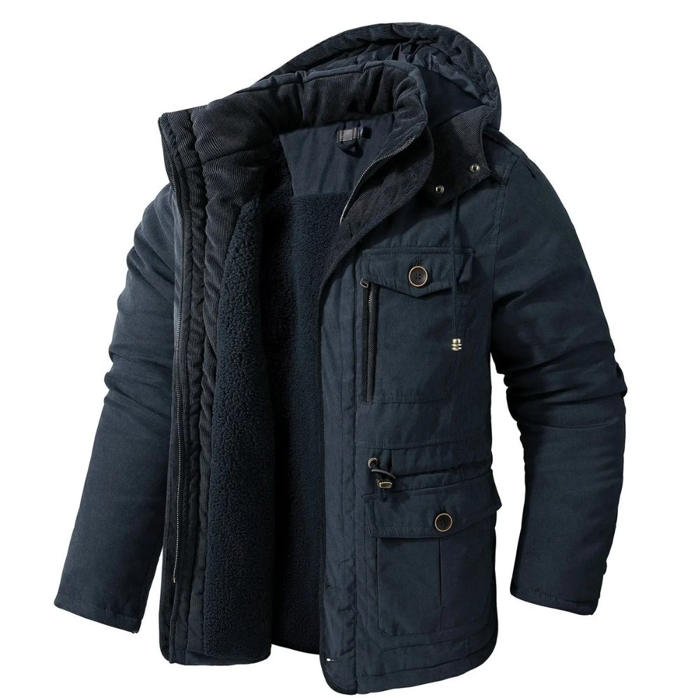 Men's Windproof Winter Jacket with Hood