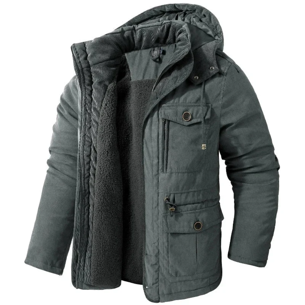 Men's Windproof Winter Jacket with Hood