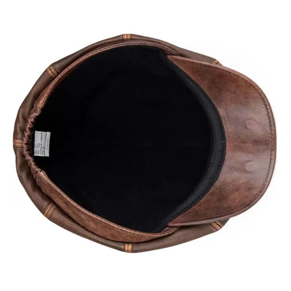 Morgan Genuine Leather 8-Panel Newsboy Cap