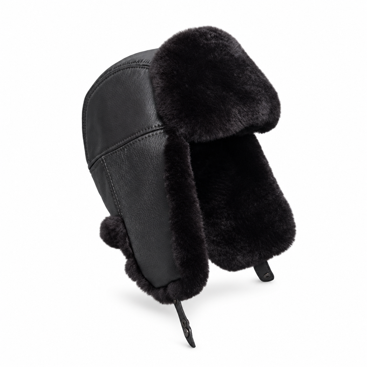 Northcrest Genuine Leather Winter Trapper Bomber Hat