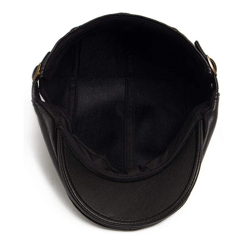 Hudson Faux Leather Flat Cap