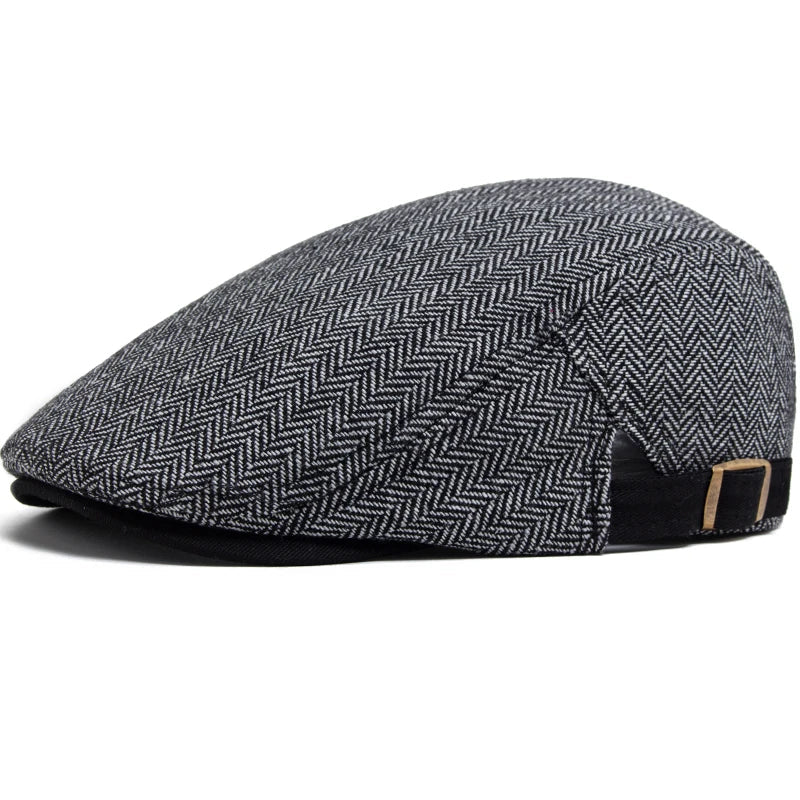 Fulton Herringbone Flat Cap
