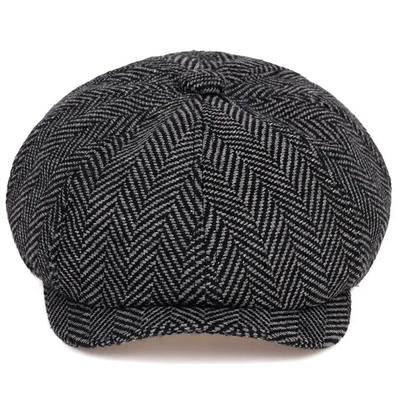 Thorpe Herringbone Newsboy Cap