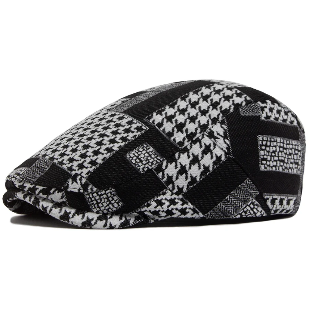 Berkley Patchwork Houndstooth Flat Cap
