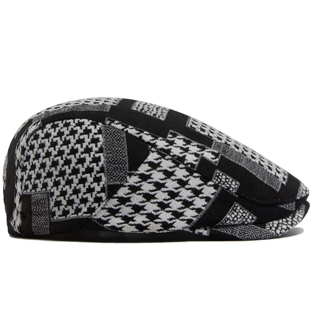 Berkley Patchwork Houndstooth Flat Cap