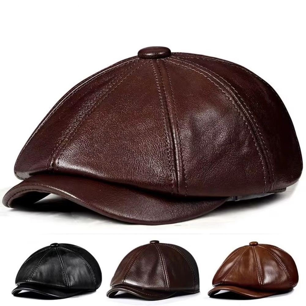 Wellington Genuine Leather Newsboy Cap