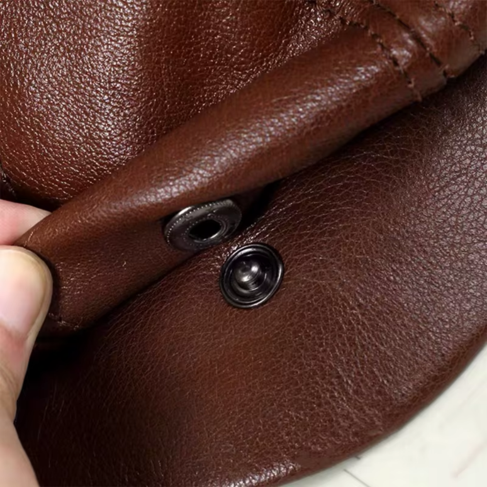 Wellington Genuine Leather Newsboy Cap