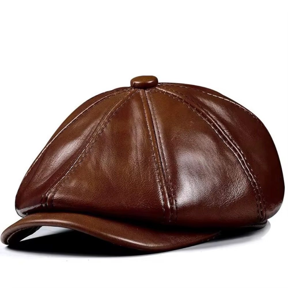 Wellington Genuine Leather Newsboy Cap