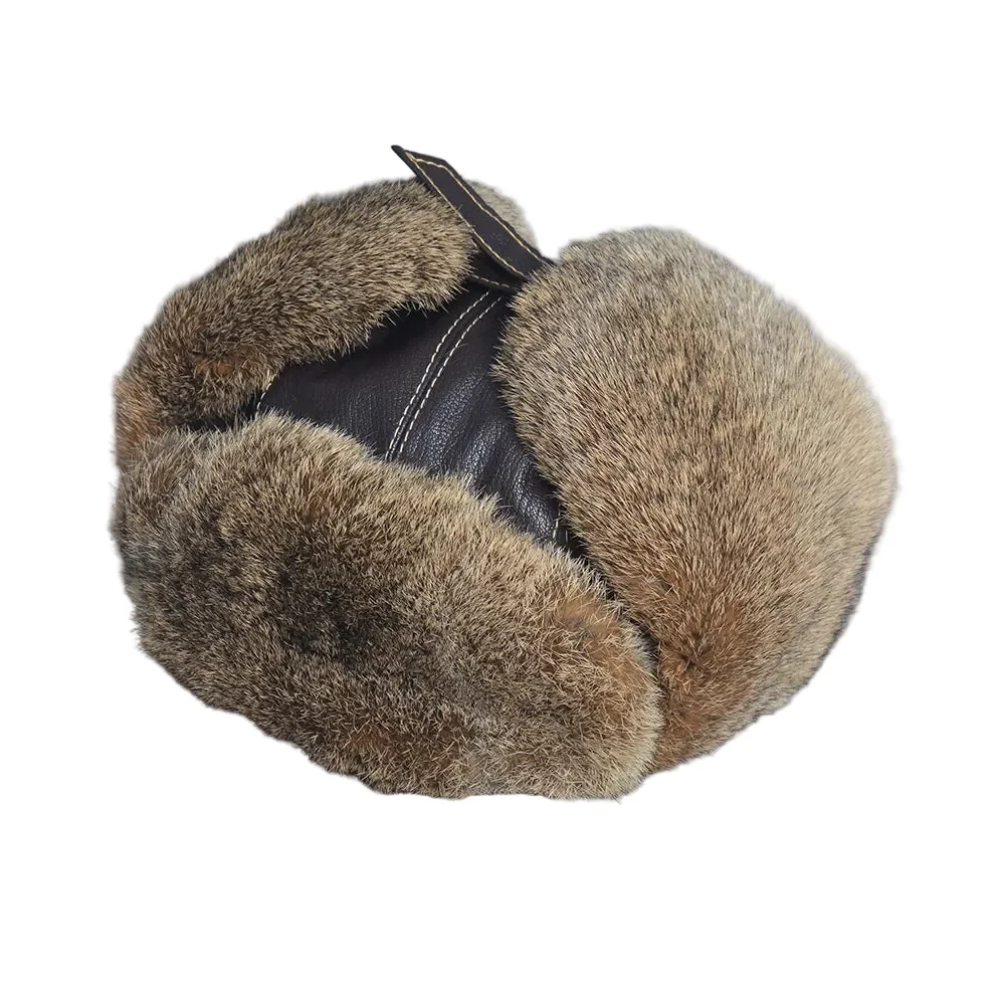 Winterpeak Genuine Leather Fur-Lined Trapper Hat