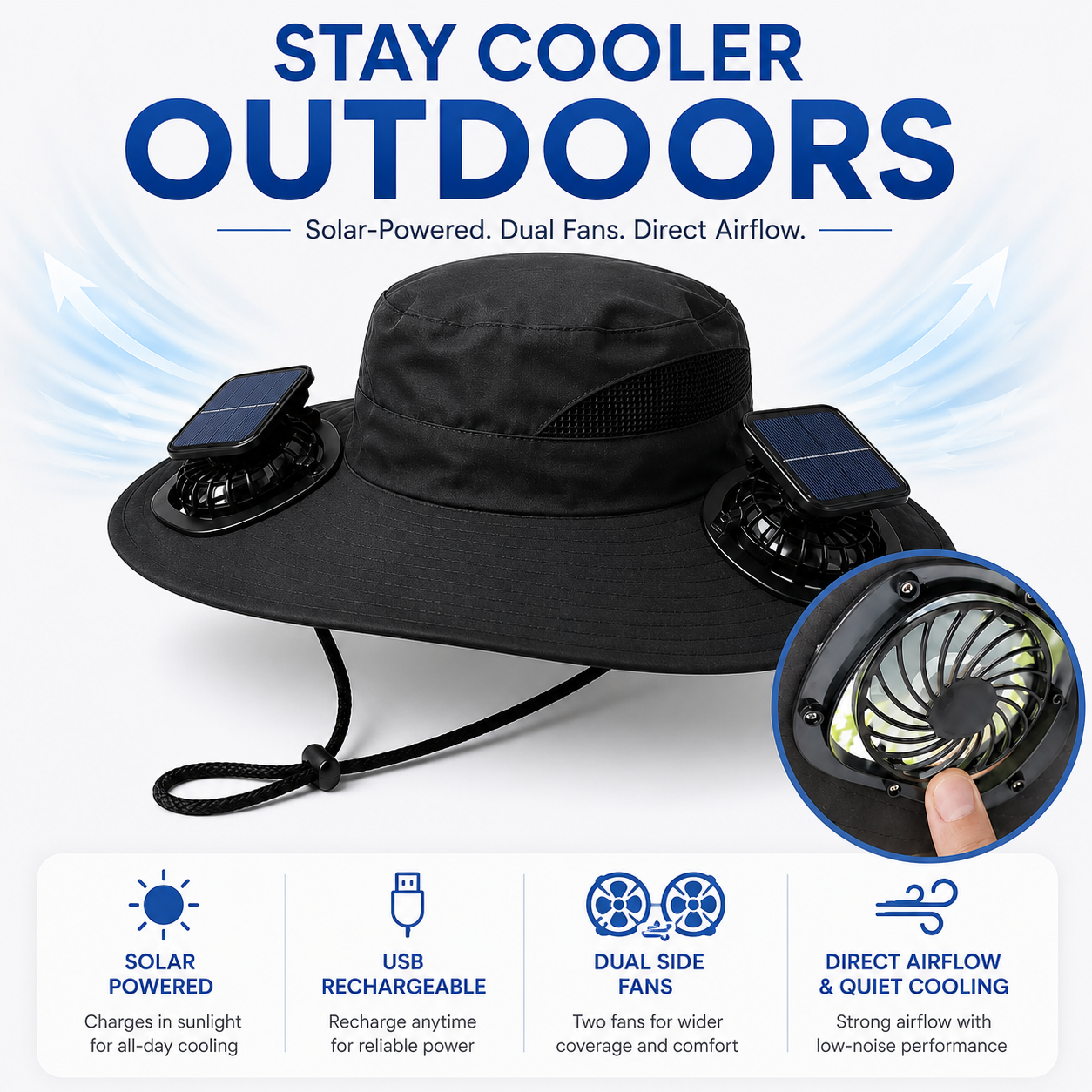 Langston Outdoor Solar Hat